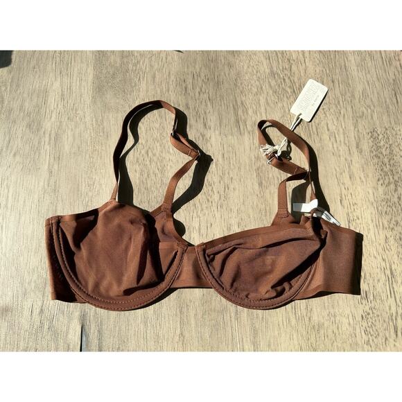 Aerie Smoothez Balconette Chocolate Brown Mesh Bra - 36B - Picture 1 of 4
